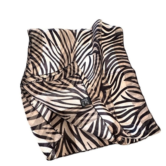 ZEBRA PRINT, NWOT, WOMENS SCARF. 100% POLYESTER. 13 1/4”W X 59”L - Picture 2 of 5
